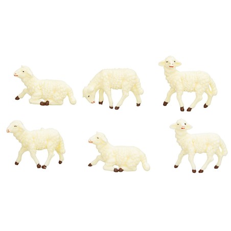 Set of 12 sheep in PVC Euromarchi series for 4 cm
