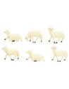 Set 6 pecore serie Euromarchi per statue da 9-10 cm
