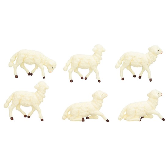 Set 6 pecore Euromarchi per statue da 10-12 cm