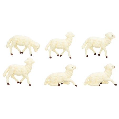Set of 12 sheep in PVC Euromarchi series for 4 cm