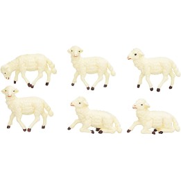 Set of 12 sheep in PVC Euromarchi series for 4 cm