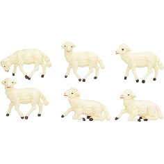 Set 6 pecore Euromarchi per statue da 10-12 cm