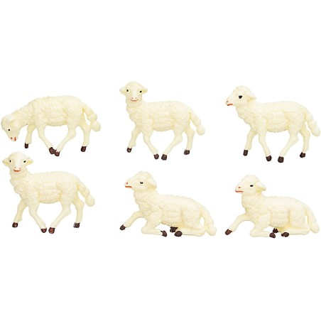 Set 6 pecore Euromarchi per statue da 10-12 cm