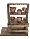 Banco del calderero con cacerolas color cobre cm 12,2x9,1x14,3 h