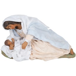 Nativity in terracotta with Madonna lying down 30