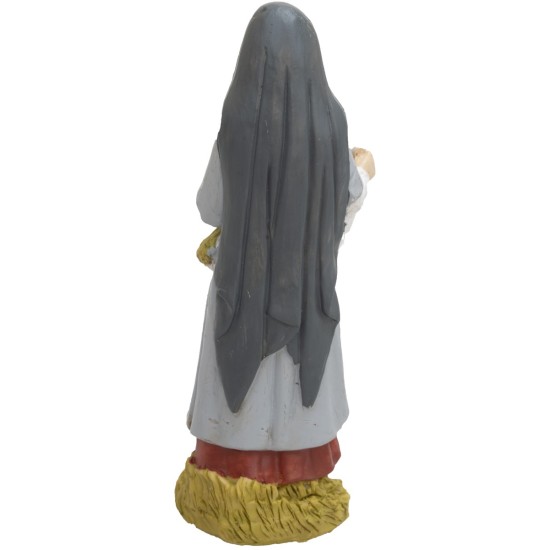 Peasant woman with wheat in resin 15 cm