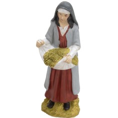 Contadina con grano in resina 15 cm