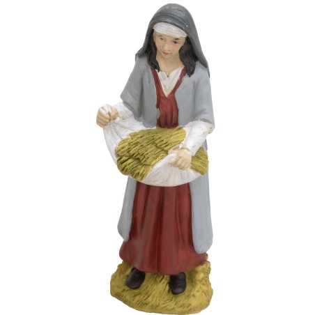 Campesina con trigo en resina 15 cm