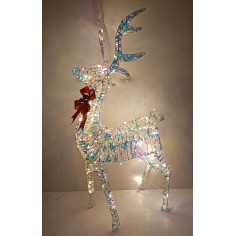 Illuminated reindeer 140 cm with 120 cool white LEDs for indoor use