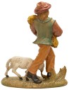 Pastor con haz de paja y cordero 20 cm Euromarchi