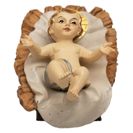 Gesù bambino nella culla removibile serie 15 cm