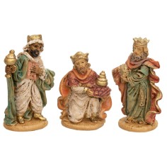 6 cm Set tres Reyes Magos en pvc lux
