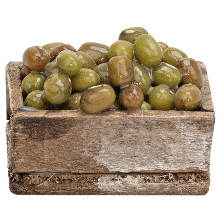 Cassetta in legno con olive cm 3,1x2,1x2,3 h