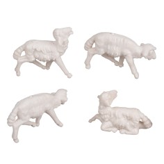 Set of 4 sheep for statues 4 cm 2