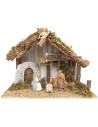 Cabaña con pajar y puerta de arco completa de estatuas Landi cm 38x19x28 h