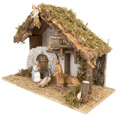 Cabaña con puerta de arco completa con estatuas 2