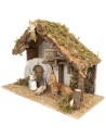 Capanna con fienile e porta ad arco completa di statue Landi cm 38x19x28 h