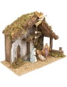 Hut with barn and arched door complete with Landi statues cm 38x19x28 h