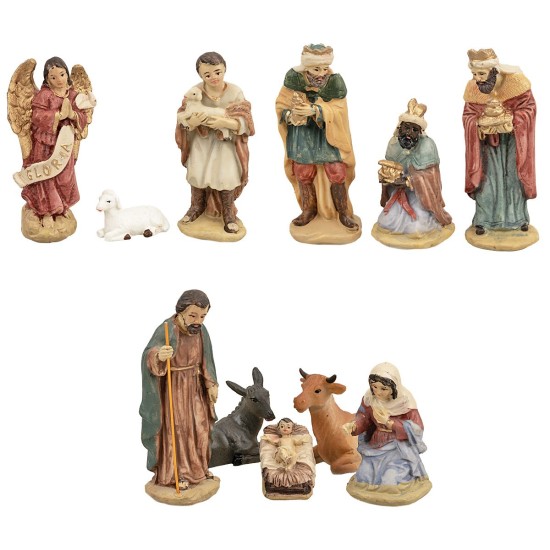 Nativity 11 subjects 12 cm series in resin