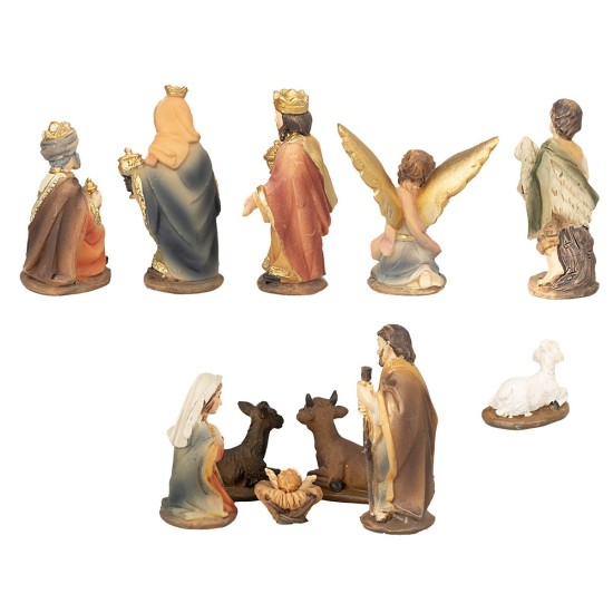 Set Natividad 11 figuras 5 cm en resina para