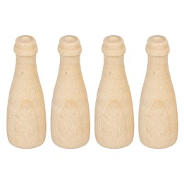 Set 4 bottiglie in legno cm 2,9 h