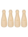 Juego de 4 botellas en madera de 2,9 cm de altura