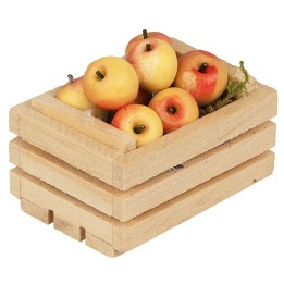 Cassetta in legno con mele cm 3,4x2,5x2,8 h
