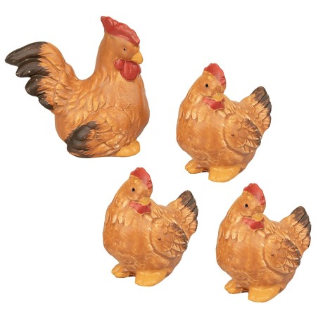 Juego de 6 aves de corral en resina para estatuas