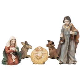 Natività 5 soggetti in resina serie 5 cm