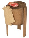 Bloque de carnicero en madera con carne ø 3,5x8,4 h cm