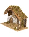 Cabaña con pajar y puerta de arco cm 38x19x28 h