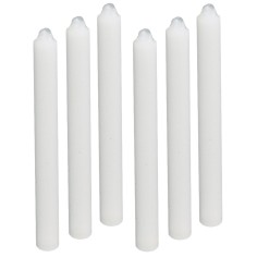 Set of 6 white candles cm 2,5 ø 0,2