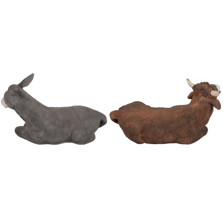 Set bue e asino in terracotta per statue da 30 cm