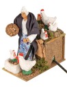 Woman with chickens 15 cm in motion