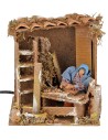 Carpenter with 10 cm plane in motion