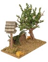 Ambientación con árbol y casita para pájaros cm 17x9x16 h