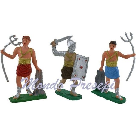 Conjunto de 3 gladiadores de 7 cm Mundo Pesebres