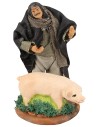 Poseable shepherd with pig series 14 cm