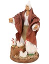 Contadina con galline snodabile serie 14 cm