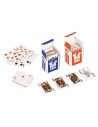 Set of two miniature tabletop card decks 1x1.5 cm