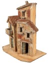 Casa napolitana con balcón y edificio central elevado cm 19,3x12x22 h