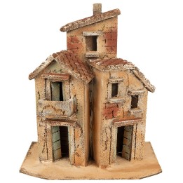 Casa napoletana con balcone ed edificio centrale sopraelevato cm 19,3x12x22 h