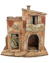 Casa napolitana con balcón y arco de entrada cm 26x15,7x27 h