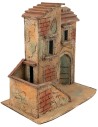 Neapolitan house with external staircase and entrance arch cm 24.8x15.9x26 h