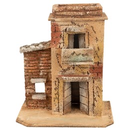 Casa napoletana con balcone e parete laterale effetto mattoni cm 13,5x8x16 h
