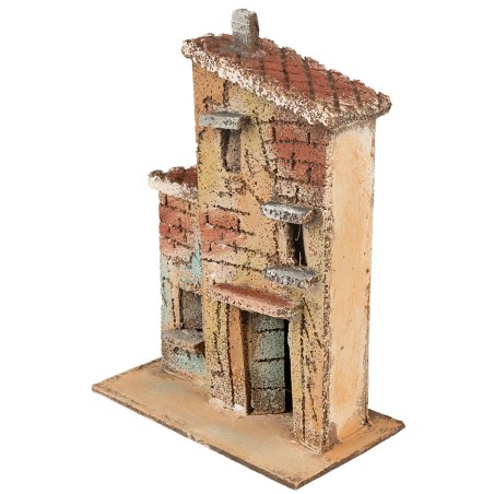 Casa napoletana con camino e tetto spiovente cm 13,5x7x18 h