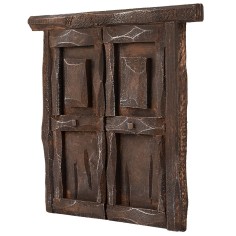 Portone in legno a due battenti per statue cm 10 h 2