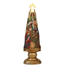 Natividad de 5,5 cm en resina con árbol de