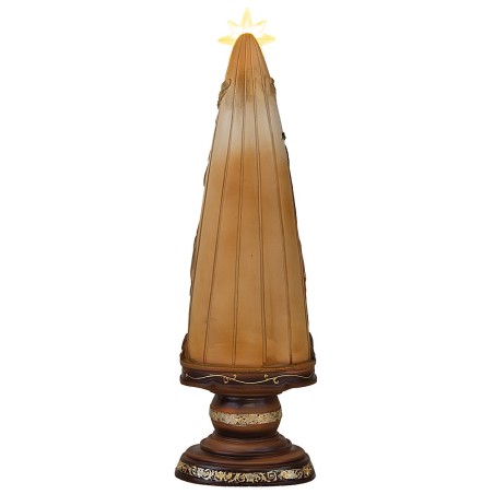 Albero di Natale con Natività illuminata finitura marrone e oro cm 12x9x41 h
