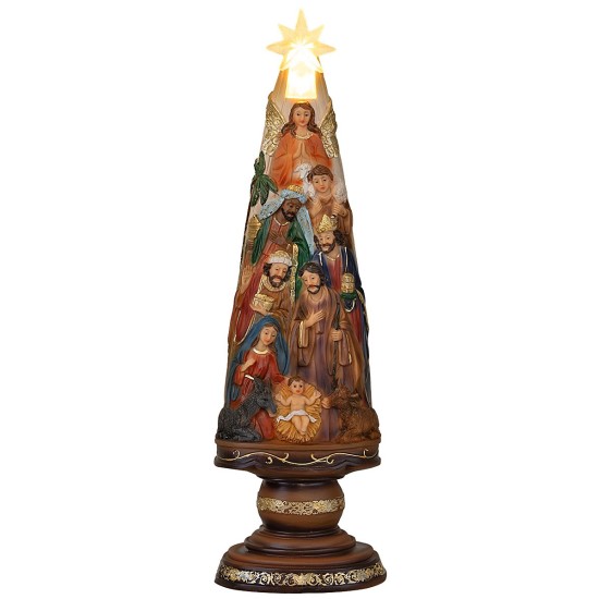 Natividad de 5,5 cm en resina con árbol de
